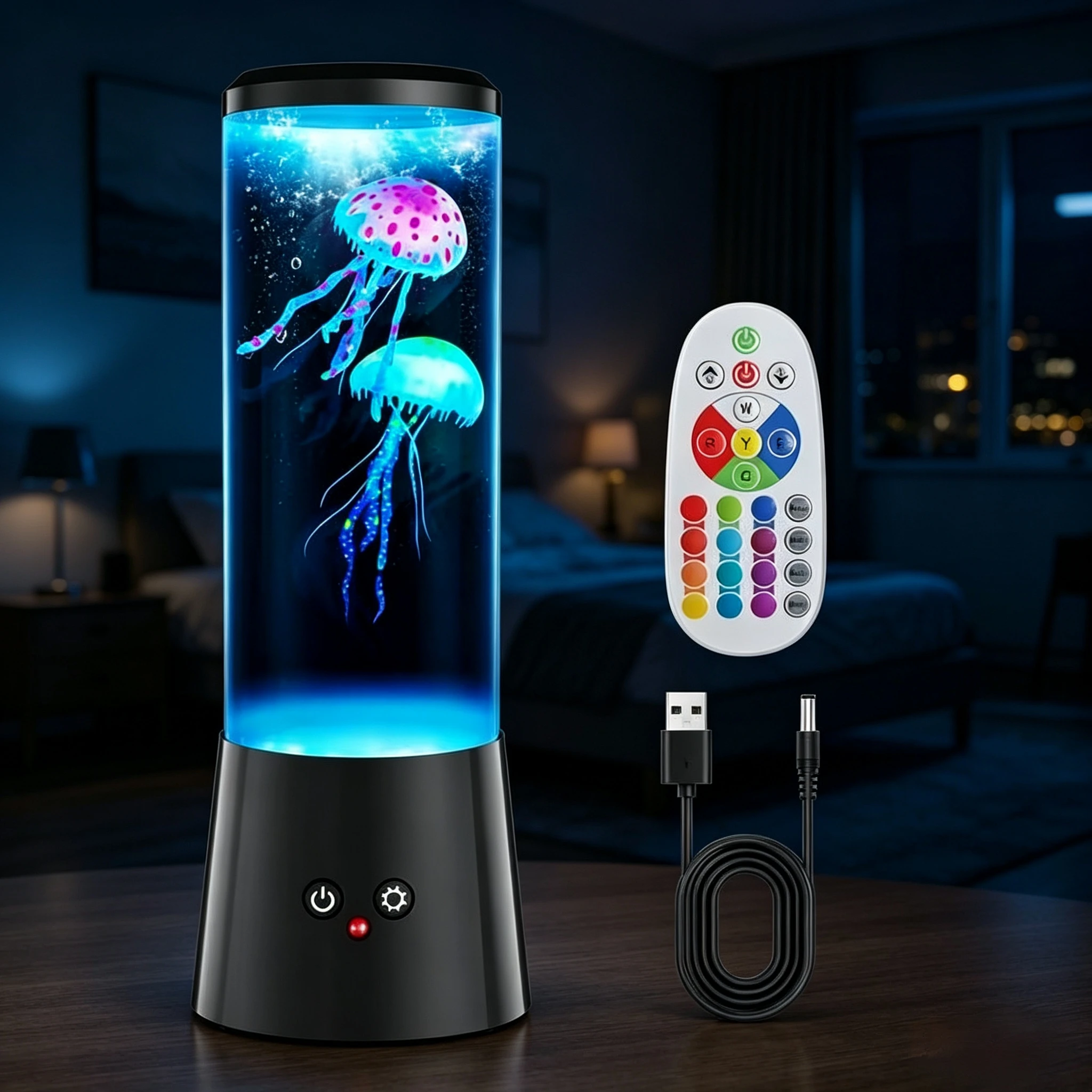 16 Colors changing with 2 Lighting Modes LED jellyfish atmosphere lamp, suitable for home bedroom table decoration as a gift
16 Colors changing with 2 Lighting Modes LED jellyfish atmosphere lamp, suitable for home bedroom table decoration as a gift