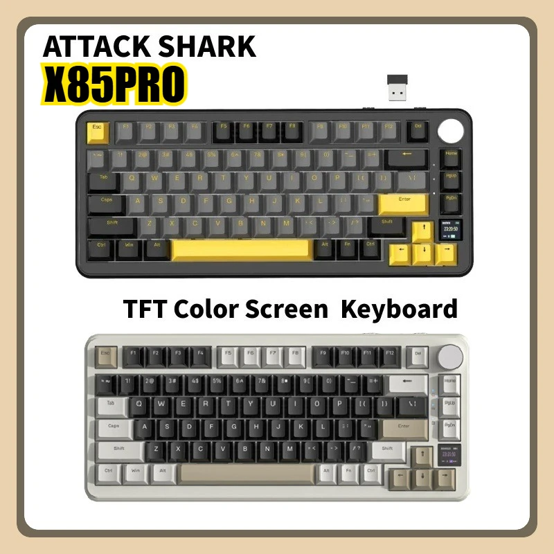 Attack Shark X85PRO Three-Mode Wireless Mechanical Keyboard TFT Color Screen Knob Hot Swap RGB Function Wired Gaming Keyboard PC
Attack Shark X85PRO Three-Mode Wireless Mechanical Keyboard TFT Color Screen Knob Hot Swap RGB Function Wired Gaming Keyboard PC