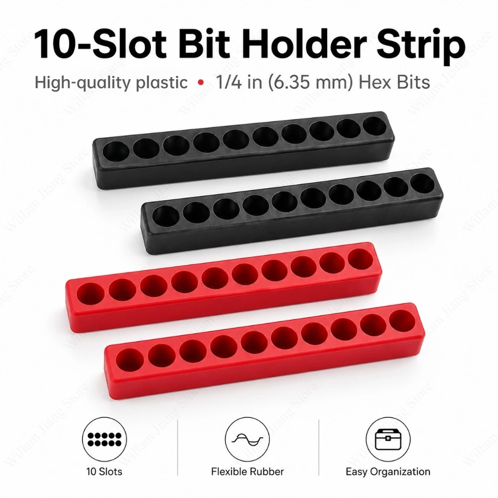 1/4 Inch Hex Drill Bit Storage Rack 10 Holes Screwdriver Bit Holder Organizer Cases for Power Tool Accessories in Workshop Home
1/4 Inch Hex Drill Bit Storage Rack 10 Holes Screwdriver Bit Holder Organizer Cases for Power Tool Accessories in Workshop Home