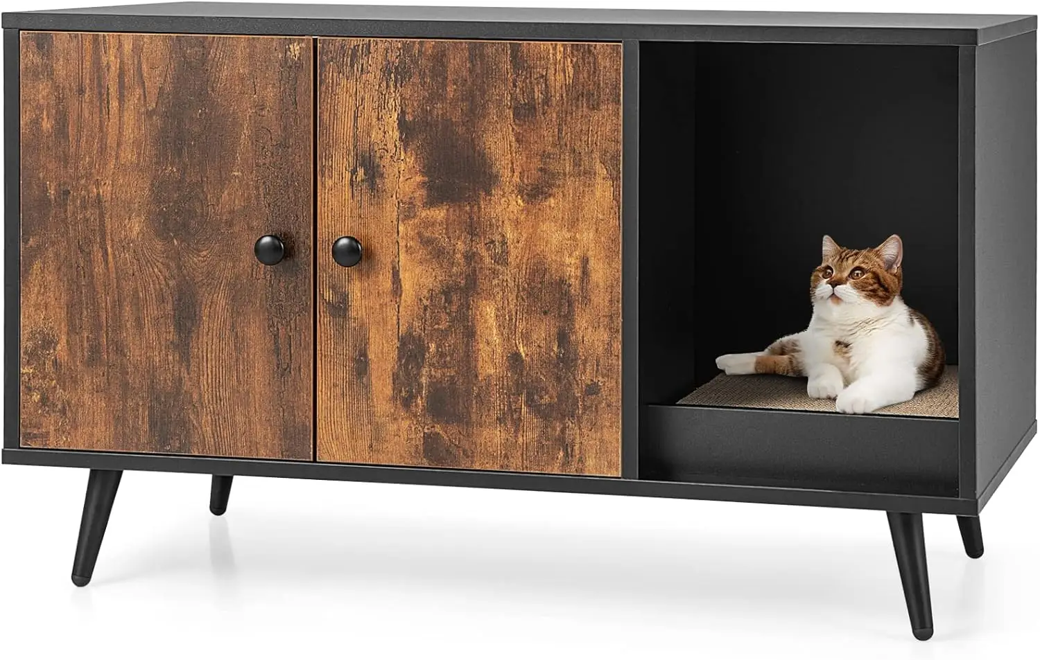 Litter Box Enclosure, Wooden Hidden Litter Box Furniture with Cabinet & Scratching Pad, Stackable Cat Washroom Pet House End
Litter Box Enclosure, Wooden Hidden Litter Box Furniture with Cabinet & Scratching Pad, Stackable Cat Washroom Pet House End