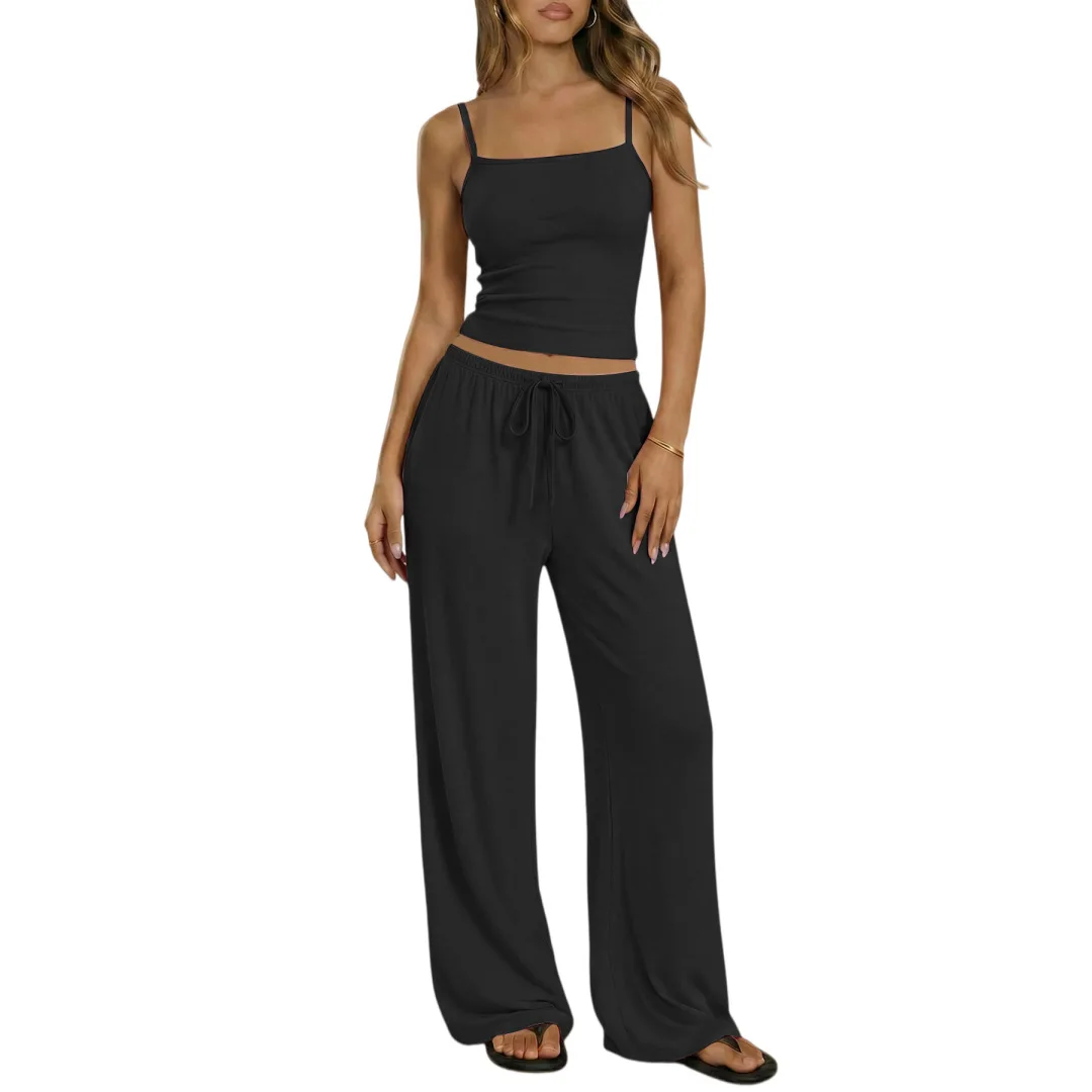 2026 Summer New Women's Outfit Tracksuits Casual Sleeveless Tank Top And Cropped Pants Two Piece Set
2026 Summer New Women's Outfit Tracksuits Casual Sleeveless Tank Top And Cropped Pants Two Piece Set