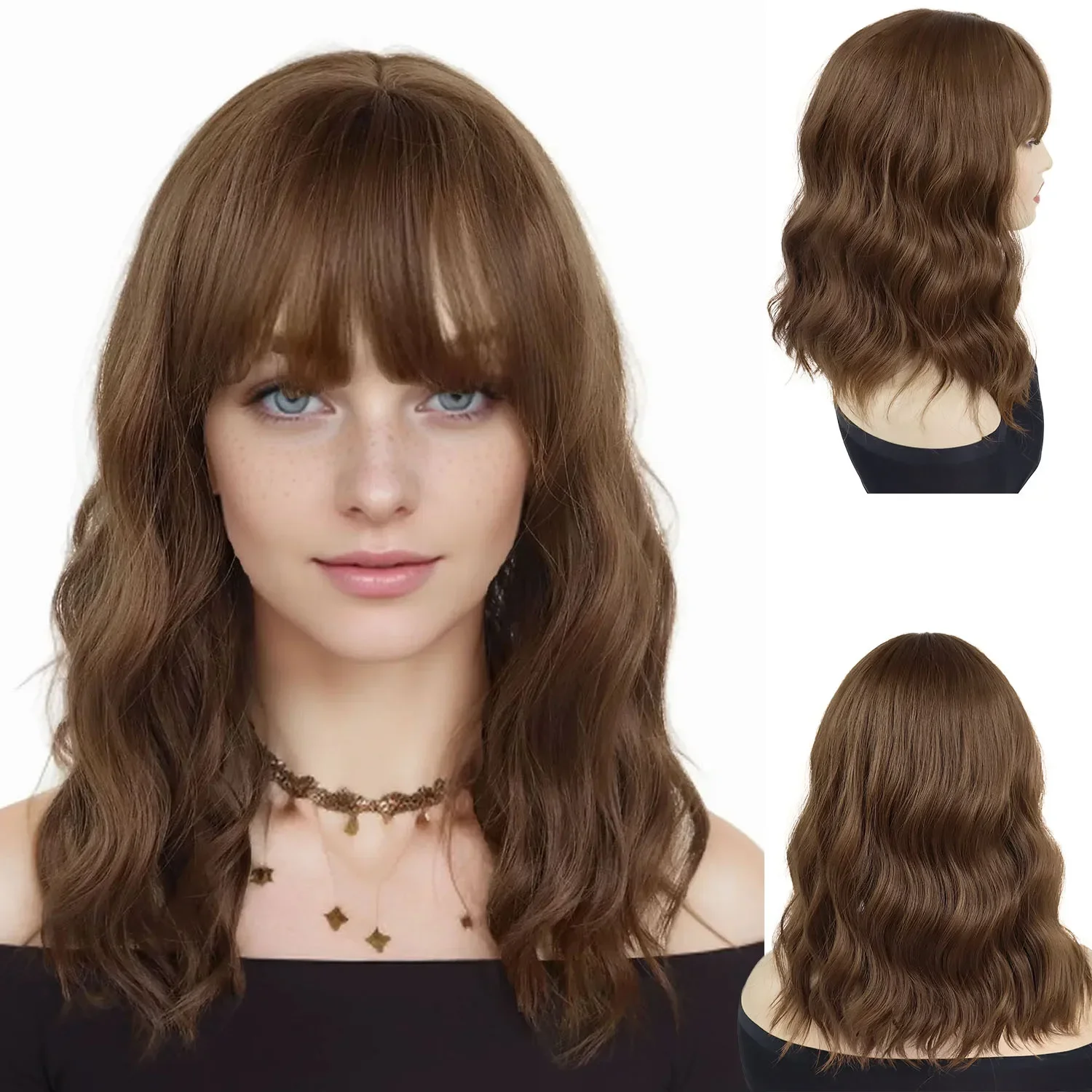 Premium Synthetic Brown Wigs for Women Long Curly Wavy Wig with Bangs Medium Length Bob Drag Queen Hairstyle Wig Cosplay Costume
Premium Synthetic Brown Wigs for Women Long Curly Wavy Wig with Bangs Medium Length Bob Drag Queen Hairstyle Wig Cosplay Costume