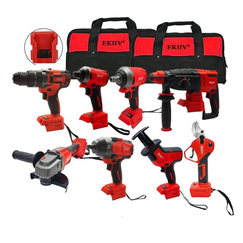 Complete Set Rechargeable Lithium Cordless Brushless Hammer Drill Wrench Trimmer Blower Power Tools Screw Driver Tool Set Kit4
Complete Set Rechargeable Lithium Cordless Brushless Hammer Drill Wrench Trimmer Blower Power Tools Screw Driver Tool Set Kit4