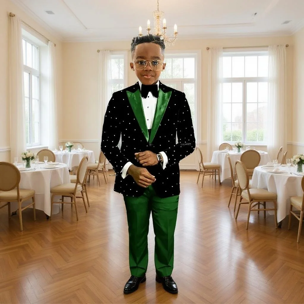 Luxury Beads Boy Suits Formal Wedding Tuxedo Kids Wear Party Prom Slim Fit Child Suits Custom 2-piece Set 3-16 Year Old
Luxury Beads Boy Suits Formal Wedding Tuxedo Kids Wear Party Prom Slim Fit Child Suits Custom 2-piece Set 3-16 Year Old