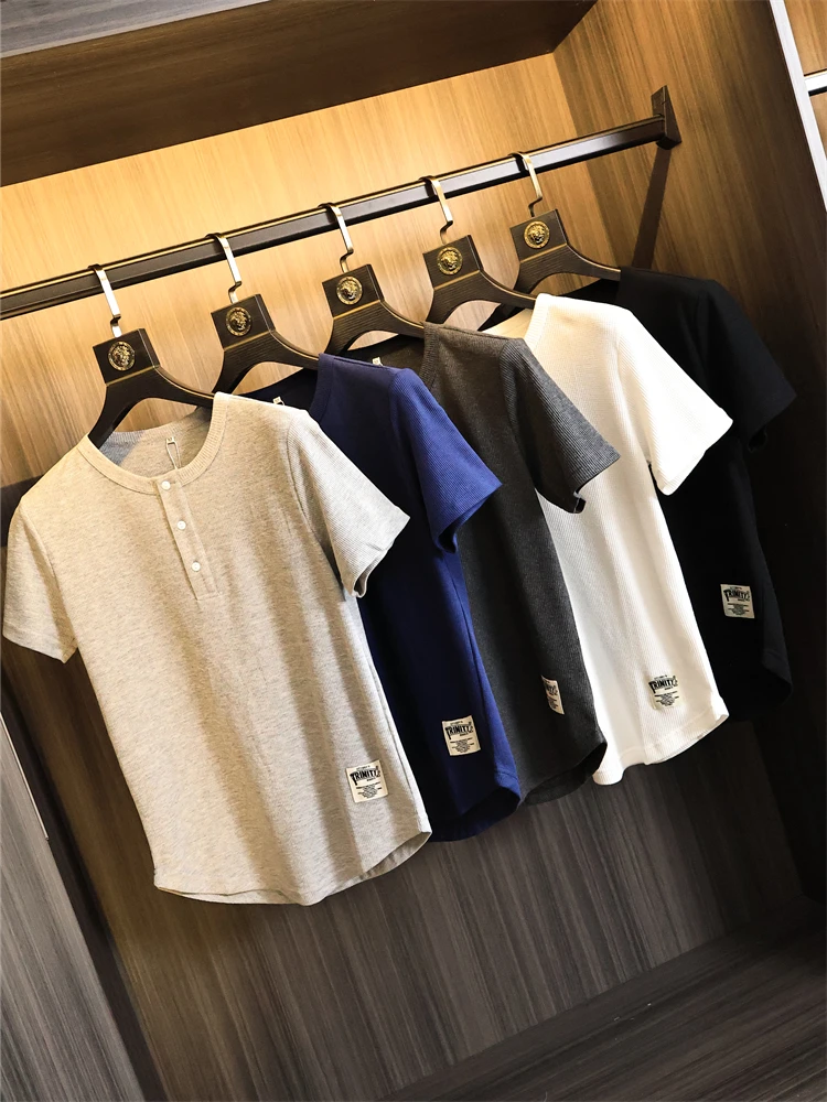Heavyweight Summer Men's Fashionable Breathable Henry Collar Short Sleeve T-Shirt Cotton Casual Modern Style Color Tee
Heavyweight Summer Men's Fashionable Breathable Henry Collar Short Sleeve T-Shirt Cotton Casual Modern Style Color Tee