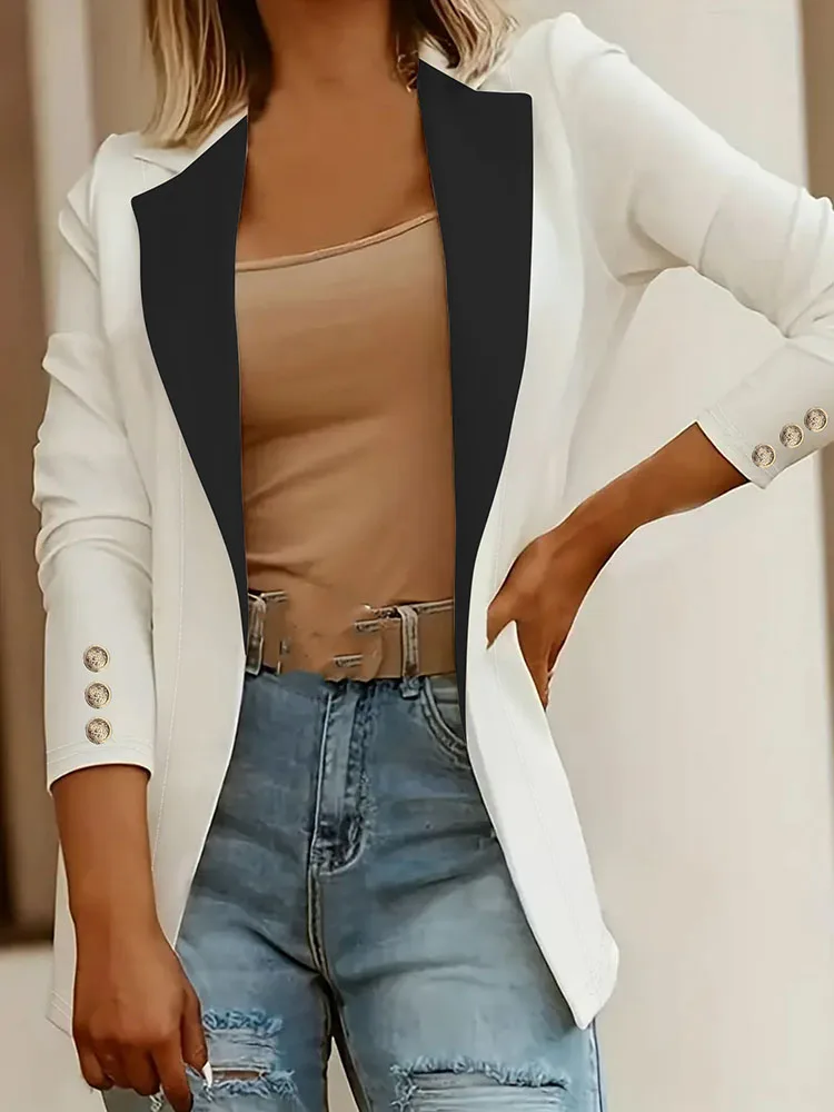 Осеннее пальто с длинными рукавами и цветными блоками, женский повседневный однотонный кардиган, новый элегантный приталенный пиджак на пуговицах, куртка
Осеннее пальто с длинными рукавами и цветными блоками, женский повседневный однотонный кардиган, новый элегантный приталенный пиджак на пуговицах, куртка