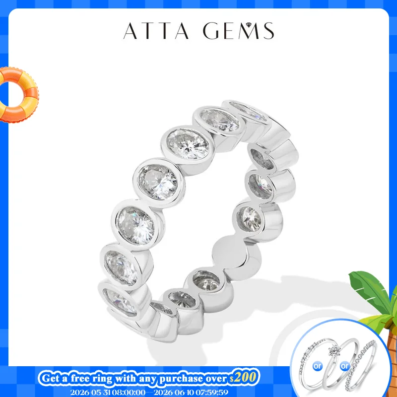 ATTAGEMS Oval Cut Synthetic Moissanite Ring 925 Silver Engagement Rings for Women Eternity Wedding Band Anniversary Gift Jewelry
ATTAGEMS Oval Cut Synthetic Moissanite Ring 925 Silver Engagement Rings for Women Eternity Wedding Band Anniversary Gift Jewelry