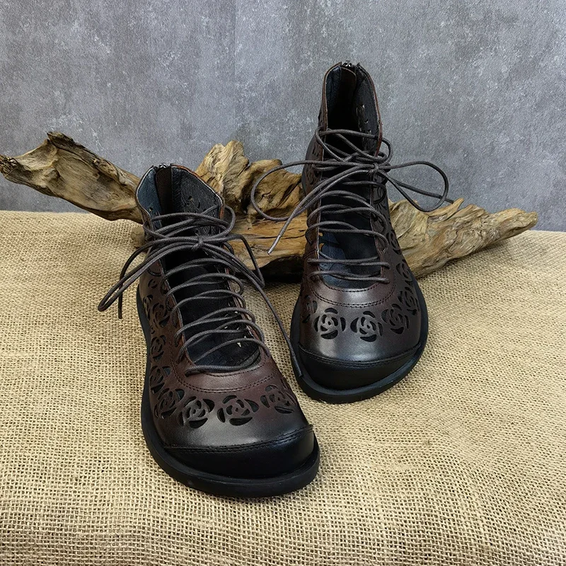 Birkuir Retro Hollow Out Boots Round Toe Platform Ankle Boots Lace Up Big Head Genuine Leather Luxury Casual Short Summer Boots
Birkuir Retro Hollow Out Boots Round Toe Platform Ankle Boots Lace Up Big Head Genuine Leather Luxury Casual Short Summer Boots