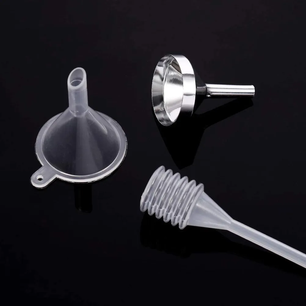 Funnel for Filling Perfume Mini Funnel Set Liquid Transferring Tool Multi Purpose Small Funnel with Metal Plastic Droppers
Funnel for Filling Perfume Mini Funnel Set Liquid Transferring Tool Multi Purpose Small Funnel with Metal Plastic Droppers