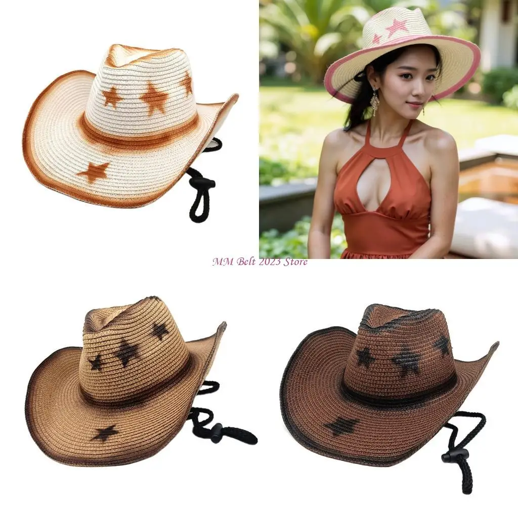 49ME Handwoven Hat Wide Brims Sun Straw Hat With Star Pattern For Outdoor Activity Beach Vacation Camping Unisex
49ME Handwoven Hat Wide Brims Sun Straw Hat With Star Pattern For Outdoor Activity Beach Vacation Camping Unisex