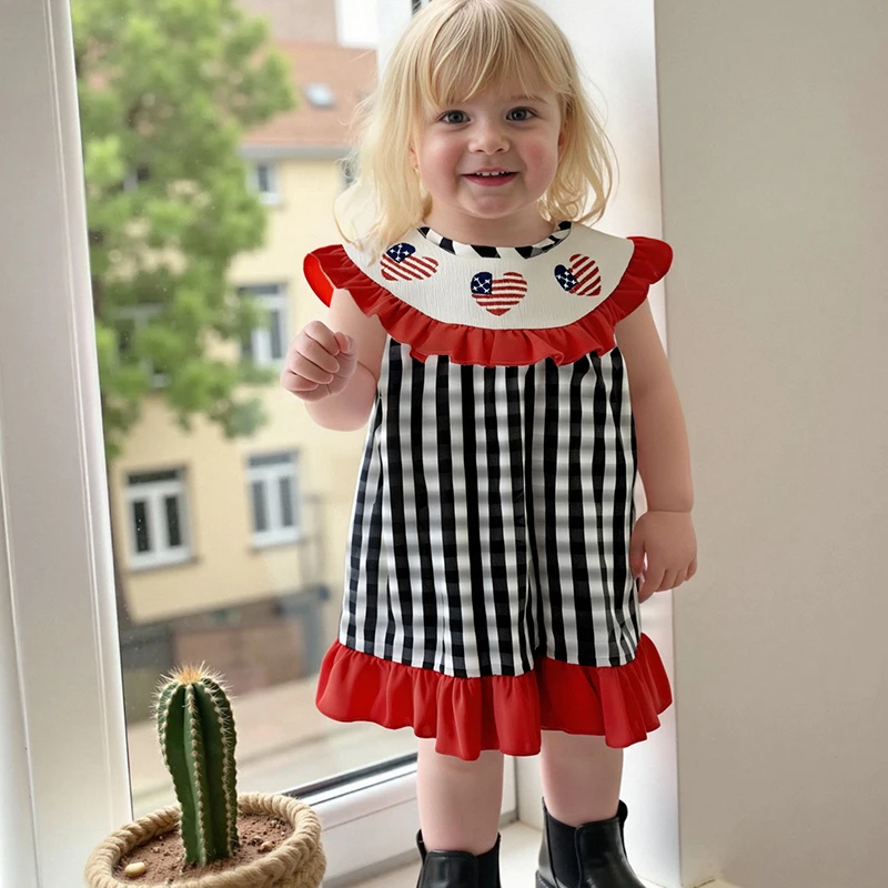 Toddler Girl 4th of July Dress Plaid Print Sleeveless Ruffled Round Neck A-Line Dress for Summer 1 to 4 Years
Toddler Girl 4th of July Dress Plaid Print Sleeveless Ruffled Round Neck A-Line Dress for Summer 1 to 4 Years