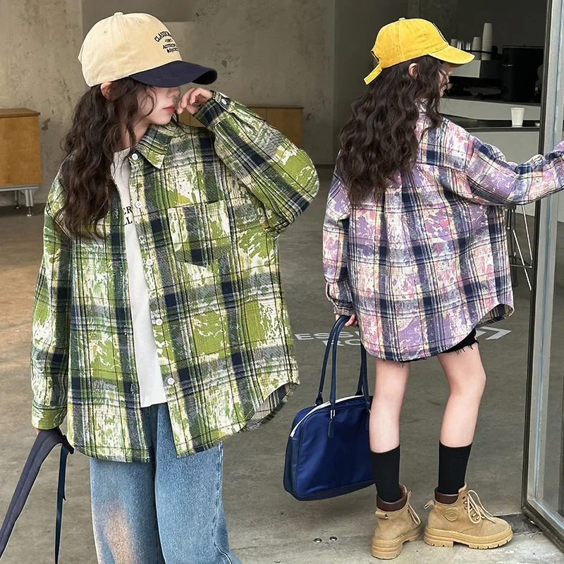 Girls Plaid Shirt 2025 Spring New Stylish Trendy Checkered Blouse for Kids Long Sleeve Loose Teen Daily Clothing Children Tops
Girls Plaid Shirt 2025 Spring New Stylish Trendy Checkered Blouse for Kids Long Sleeve Loose Teen Daily Clothing Children Tops