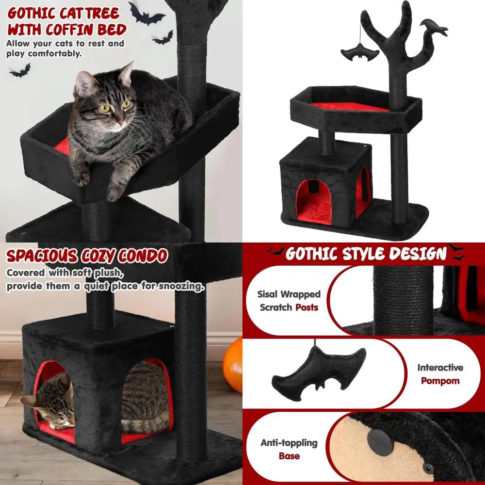 Sturdy Large Indoor Cat Tower with Spacious Condo, Scratching Posts, and Hanging Ball for Active Feline Play
Sturdy Large Indoor Cat Tower with Spacious Condo, Scratching Posts, and Hanging Ball for Active Feline Play