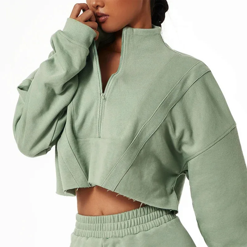 New Long Sleeve Sports Sweater Loose Fashion Stand Collar Zipper Top Wear Gym Training Leisure Outdoor Sweater
New Long Sleeve Sports Sweater Loose Fashion Stand Collar Zipper Top Wear Gym Training Leisure Outdoor Sweater