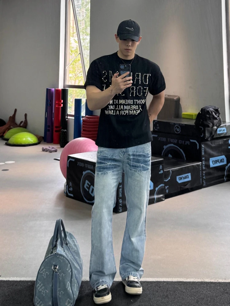 Summer Thin High-End Feeling Men's Jeans Knife Split Curve Blade Bell Bot Straight Leg Jeans American High Street Sle
Summer Thin High-End Feeling Men's Jeans Knife Split Curve Blade Bell Bot Straight Leg Jeans American High Street Sle