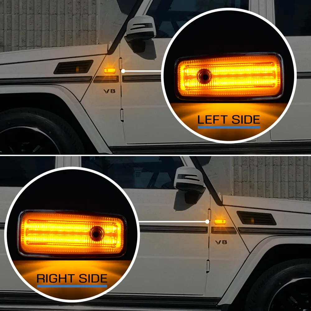 Dynamic Amber LED Side Marker For Mercedes-Benz G-Class W463 W461 G500 G550 G55 G63 G65 Turn Signal Lights OEM Side marker Lamp
Dynamic Amber LED Side Marker For Mercedes-Benz G-Class W463 W461 G500 G550 G55 G63 G65 Turn Signal Lights OEM Side marker Lamp