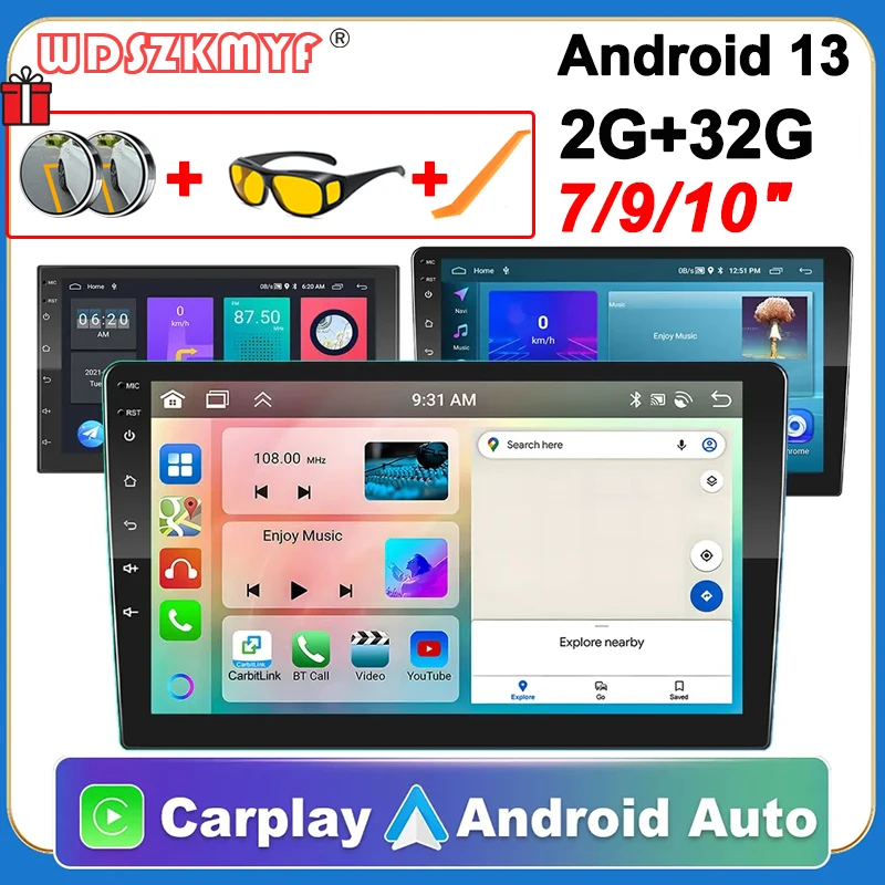 Android 13 Car Radio Autoradio 32G 2 Din 7"/9"/10" Universal Car Audio Multimedia Player Carplay Smart Car intelligent systems
Android 13 Car Radio Autoradio 32G 2 Din 7"/9"/10" Universal Car Audio Multimedia Player Carplay Smart Car intelligent systems