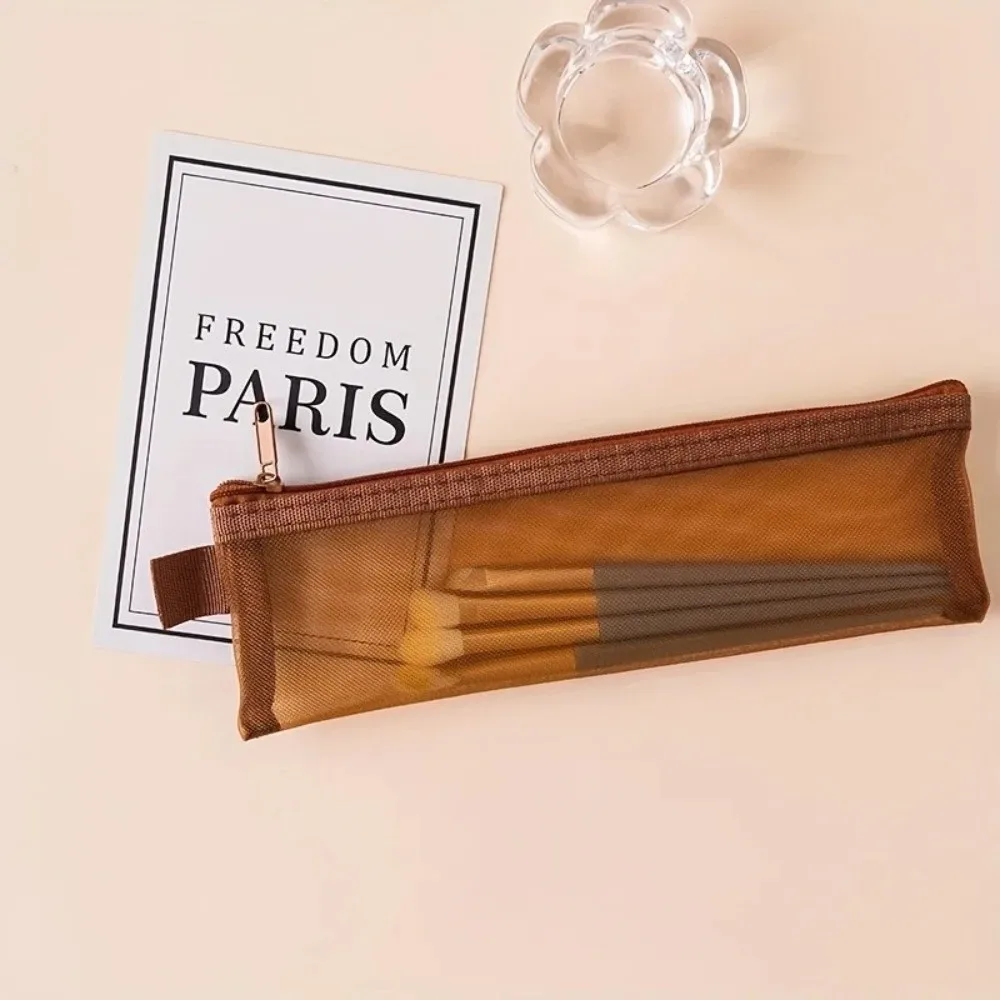 New Mesh Makeup Brush Storage Bag Zipper Solid Color Pen Case Pen Storage Practical Multi-Functional Makeup Bag
New Mesh Makeup Brush Storage Bag Zipper Solid Color Pen Case Pen Storage Practical Multi-Functional Makeup Bag