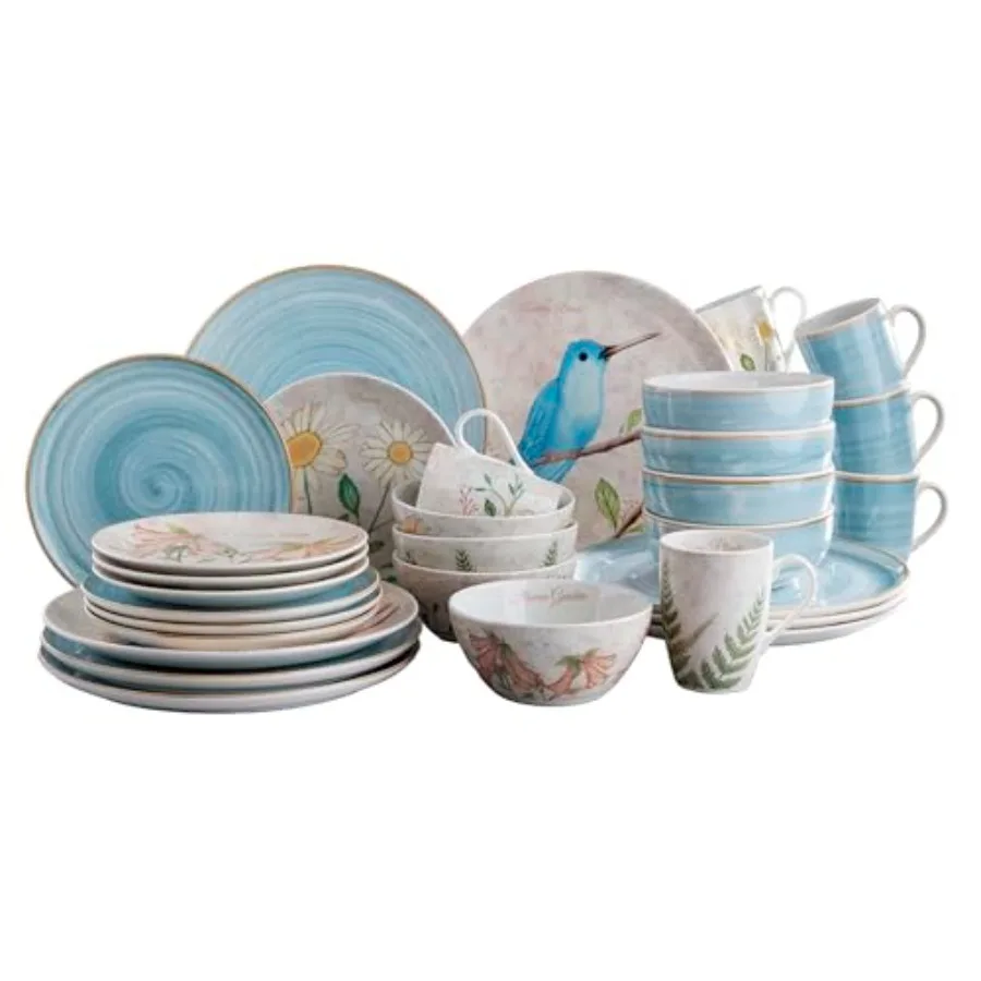 Набор столовой посуды на 8. | Урожай | Прекрасный садовый набор + синий набор Caoba | Лесные конструкции и раскрашенный вручную продукт
Набор столовой посуды на 8. | Урожай | Прекрасный садовый набор + синий набор Caoba | Лесные конструкции и раскрашенный вручную продукт