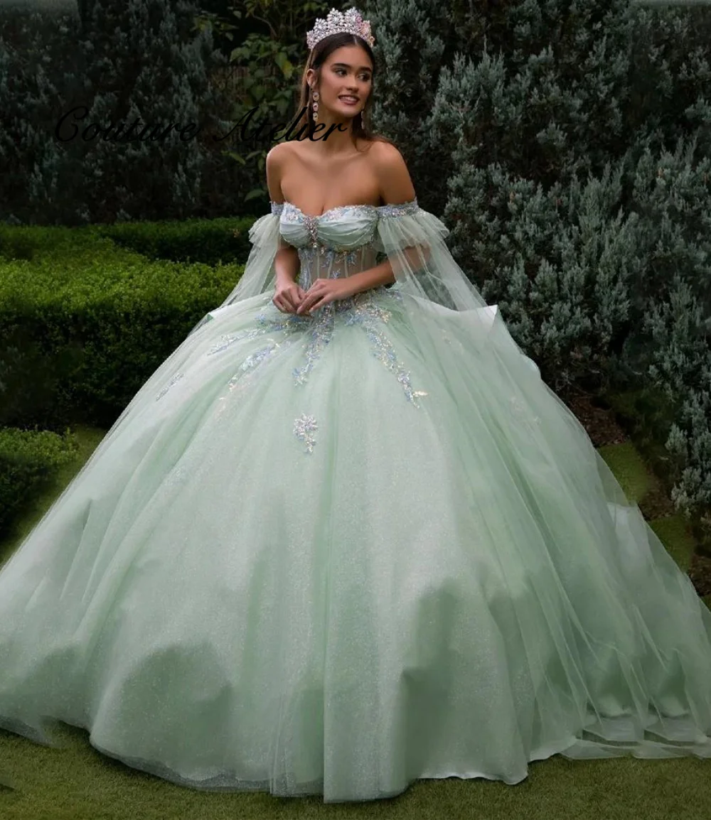 Vestido De 15 Quinceañera Corto Sage Green Ball Gown Quinceanera Dresses Appliqued Beaded Pageant Party Gowns Customized 
Vestido De 15 Quinceañera Corto Sage Green Ball Gown Quinceanera Dresses Appliqued Beaded Pageant Party Gowns Customized
