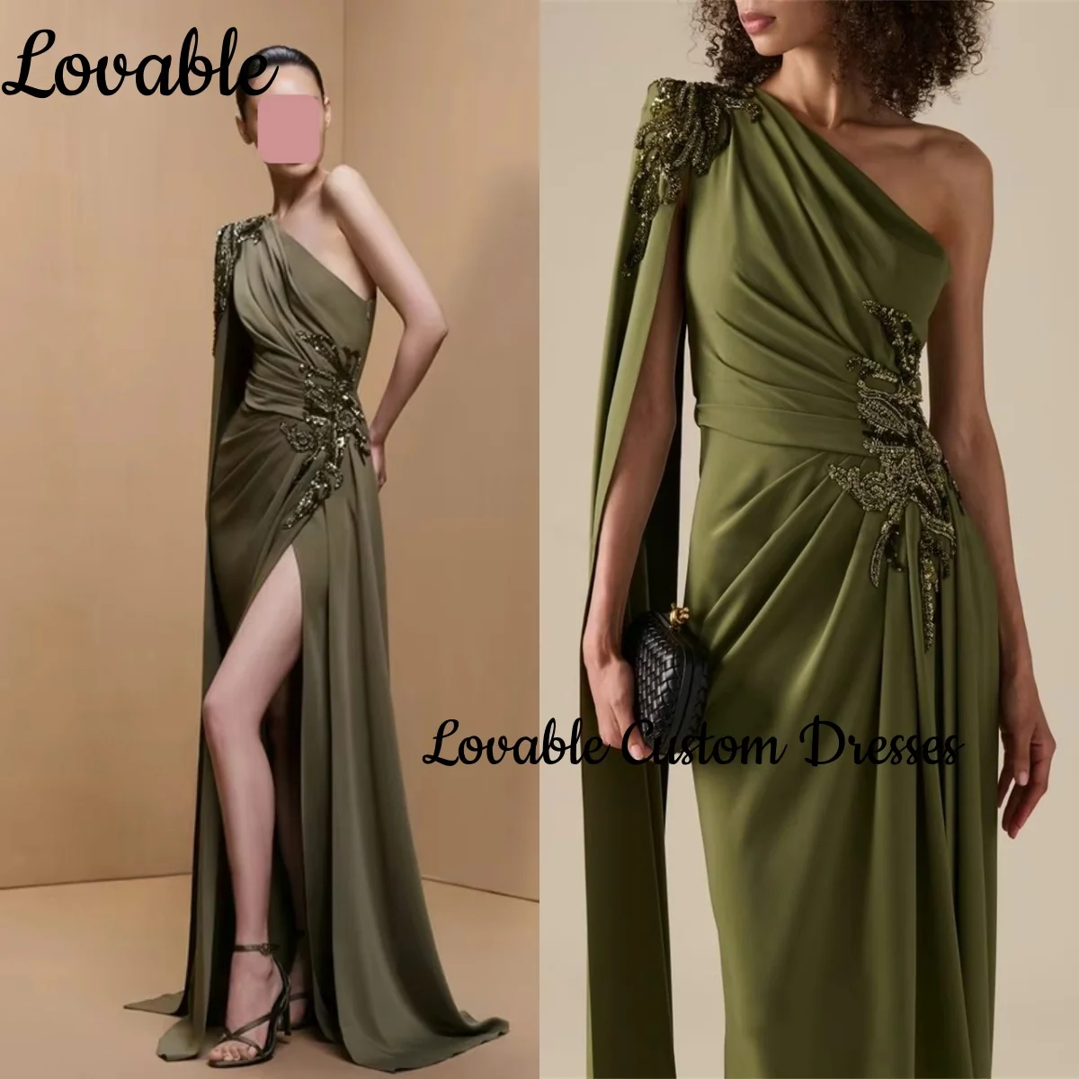 Customize A-Line Split Wedding Party Dress One-Shoulder Floor-Length Ruffle Zipper Up Evening Dresses Cap Straps Vestidos De Fes
Customize A-Line Split Wedding Party Dress One-Shoulder Floor-Length Ruffle Zipper Up Evening Dresses Cap Straps Vestidos De Fes