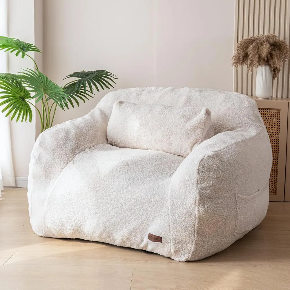 Giant Bean Bag Chair with Pillow, Boucle Bean Bag Sofa for Adults,Large Upholstered Bean Bag Couch Lazy Sofa with Filler for Re
Giant Bean Bag Chair with Pillow, Boucle Bean Bag Sofa for Adults,Large Upholstered Bean Bag Couch Lazy Sofa with Filler for Re