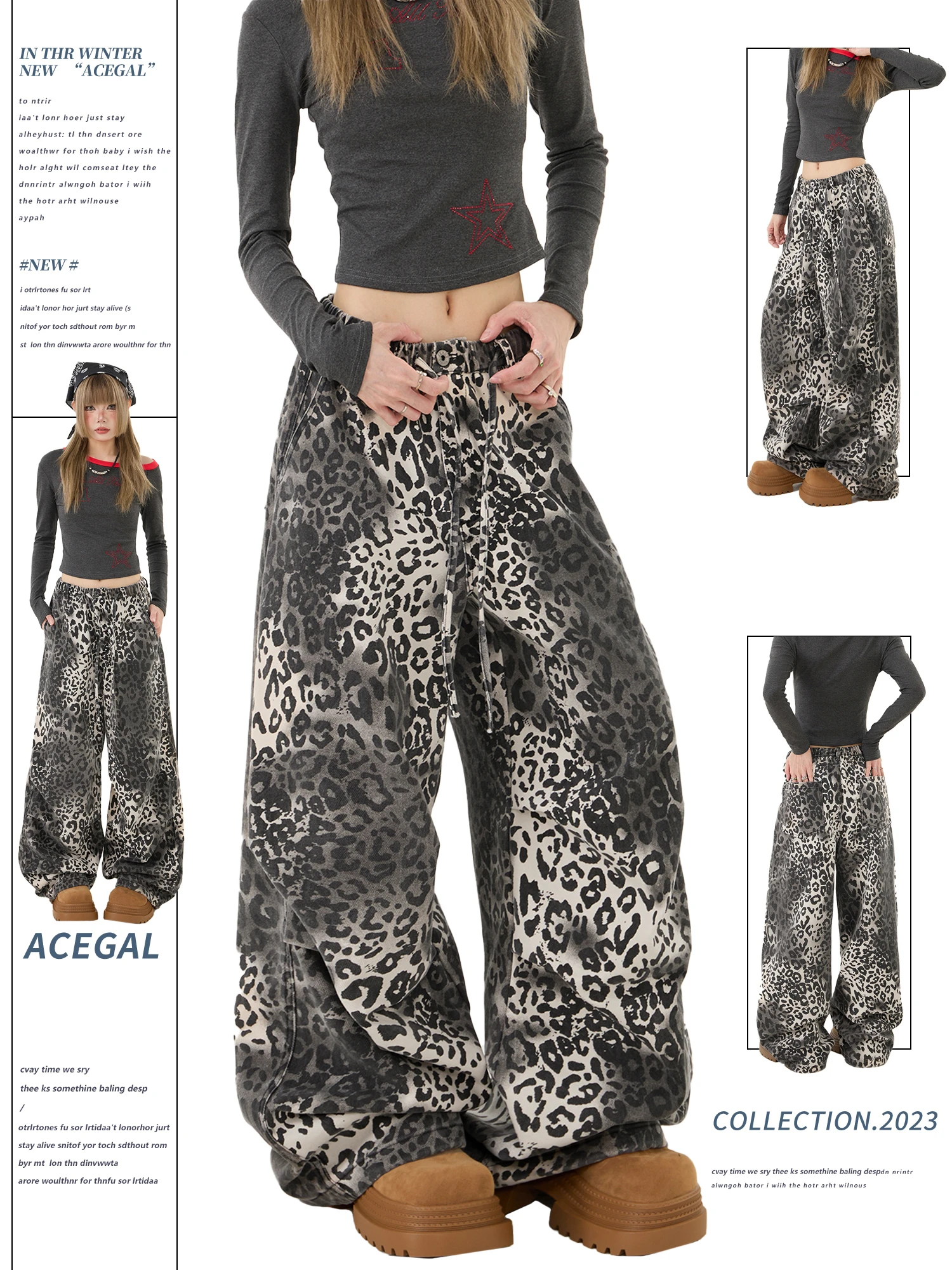 Women's Y2K Streetwear Oversized Baggy Jeans Leopard Print Gradient Wide Leg Denim Trousers Casual Fashion Pants
Women's Y2K Streetwear Oversized Baggy Jeans Leopard Print Gradient Wide Leg Denim Trousers Casual Fashion Pants