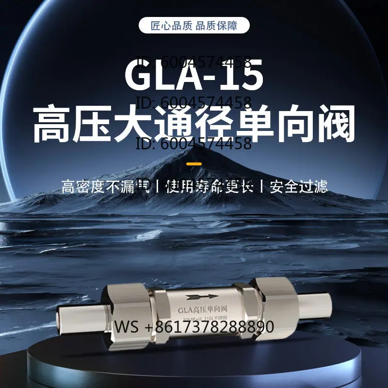 316L stainless steel GLA-15 high-pressure, large-bore check valve, internal threaded check valve, gas instrument check valve
316L stainless steel GLA-15 high-pressure, large-bore check valve, internal threaded check valve, gas instrument check valve
