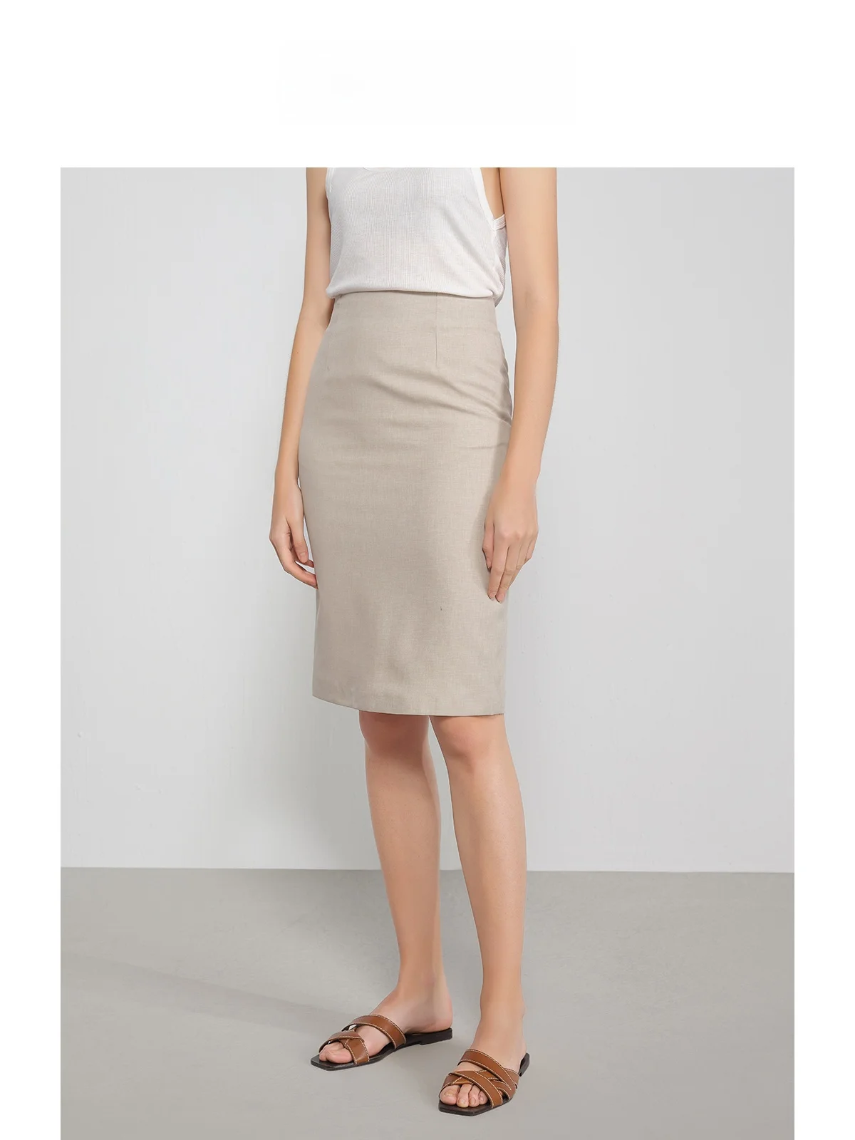 High Waist Slimming Mid-Length A-Line Skirt for Women Khaki Workwear Formal Pencil Skirt Commute OL Style Polyester Fabric
High Waist Slimming Mid-Length A-Line Skirt for Women Khaki Workwear Formal Pencil Skirt Commute OL Style Polyester Fabric