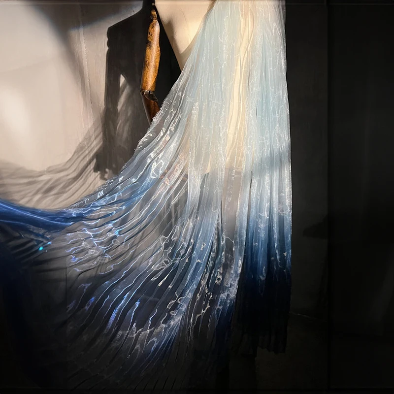 Laser Plisse Fabric Red Yellow Blue Gradient Pleated Tulle Accordion Crimping Wrinkle Sewing Material for Dress Costume Clothing
Laser Plisse Fabric Red Yellow Blue Gradient Pleated Tulle Accordion Crimping Wrinkle Sewing Material for Dress Costume Clothing