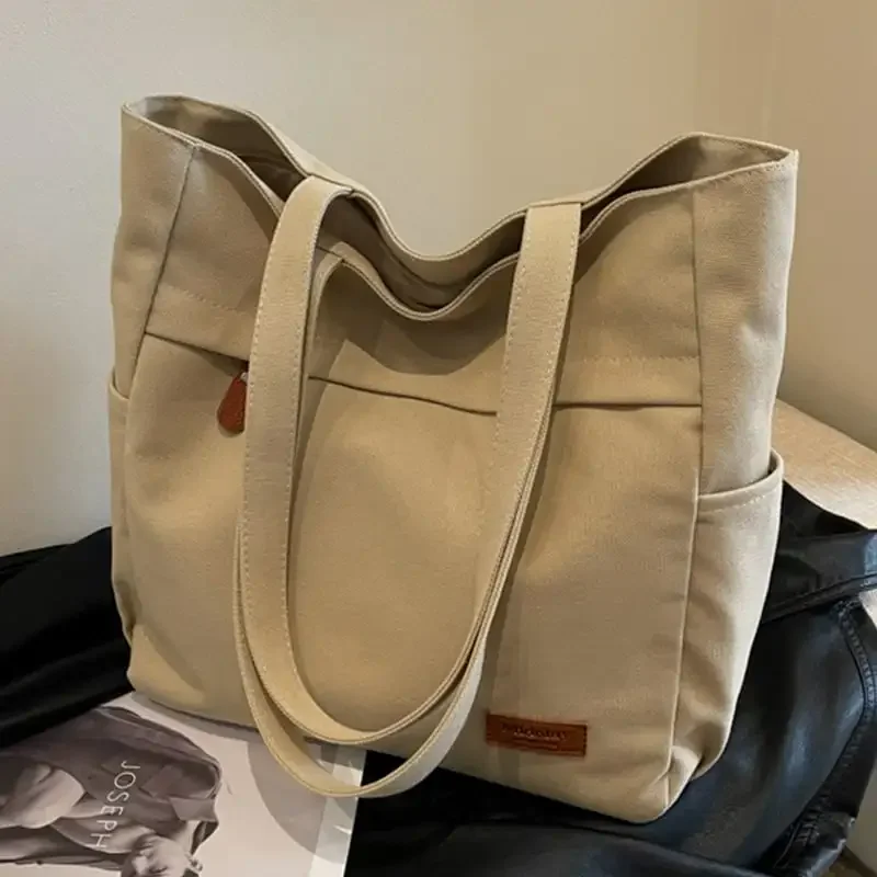 Women Canvas Tote Bag Large Capacity Multi-Pocket Handbag Zipper Work Travel Bag, Khaki
Women Canvas Tote Bag Large Capacity Multi-Pocket Handbag Zipper Work Travel Bag, Khaki