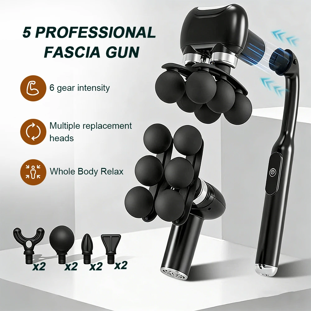 6-Heads Handhel Fascia Gun High Frequency Vibration Body Massage Gun Neck Shoulder Waist Back Handle Massager Fascia masajeador
6-Heads Handhel Fascia Gun High Frequency Vibration Body Massage Gun Neck Shoulder Waist Back Handle Massager Fascia masajeador