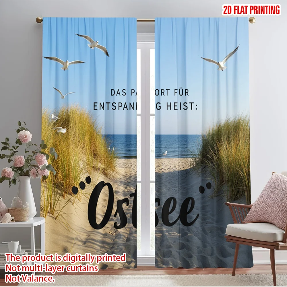 2pcs 2D flat printing Party Curtain Seagulls Beach Baltic Sea Polyester Without Electricity Festive Holiday Use for Entryway
2pcs 2D flat printing Party Curtain Seagulls Beach Baltic Sea Polyester Without Electricity Festive Holiday Use for Entryway