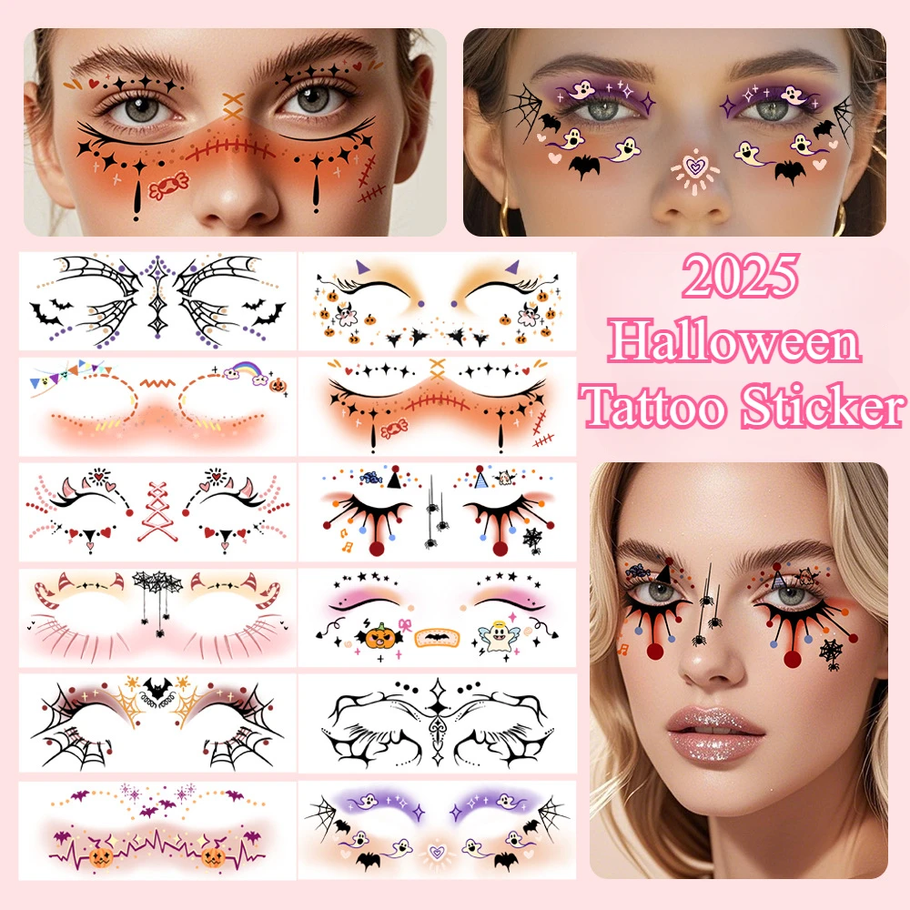 12pcs/set 2025 New Halloween Face Tattoo Long-acting Cheek Temporary Stickers Waterproof Halloween Face Stickers 
12pcs/set 2025 New Halloween Face Tattoo Long-acting Cheek Temporary Stickers Waterproof Halloween Face Stickers