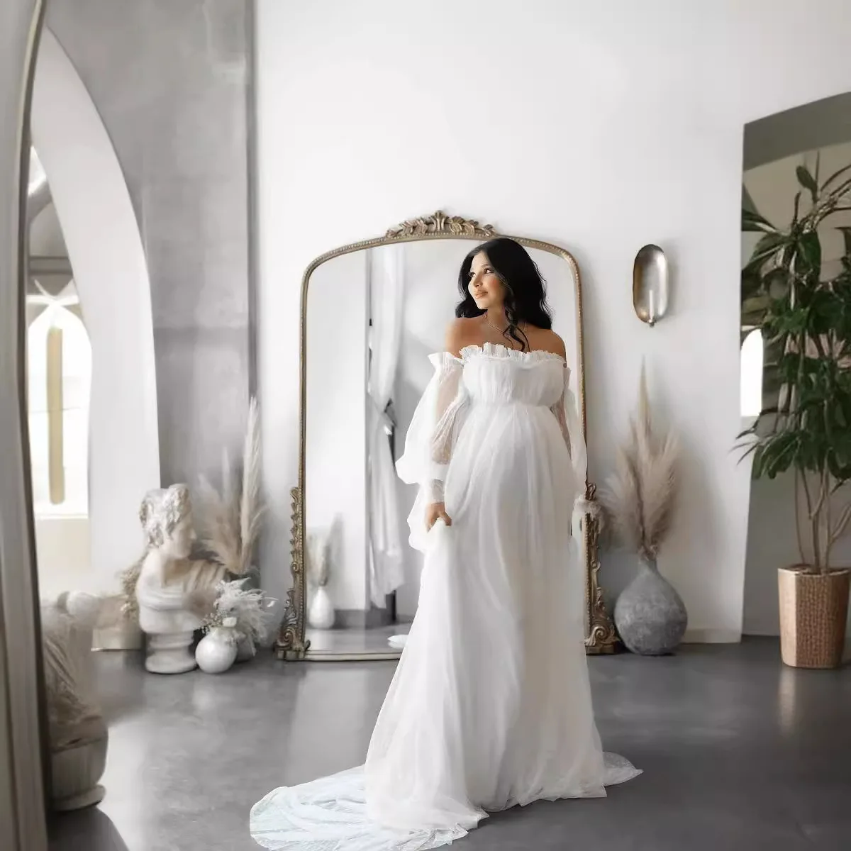 Comfortable Casual Maternity Dress Polka Dot Tulle Off Shoulder Puff Sleeve Maternity Photography Floor Length Dress
Comfortable Casual Maternity Dress Polka Dot Tulle Off Shoulder Puff Sleeve Maternity Photography Floor Length Dress