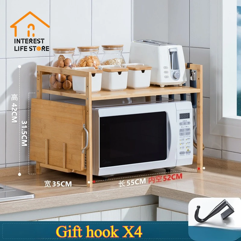 Hot Kitchen Organizer Dish Rack Household Microwave Oven Rack Bamboo Storage Items Container Countertops Accessories Gifts Hook
Hot Kitchen Organizer Dish Rack Household Microwave Oven Rack Bamboo Storage Items Container Countertops Accessories Gifts Hook