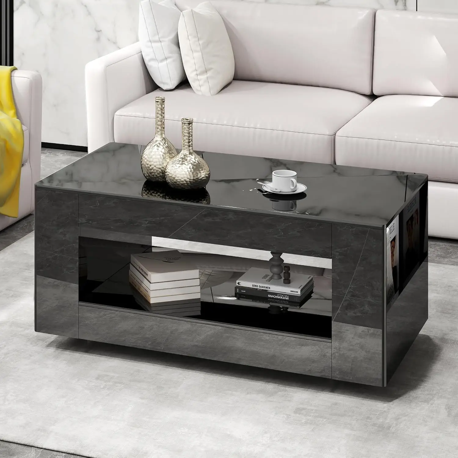 High Gloss Coffee Table Open Shelf Storage Living Room Bedroom Office Customized
High Gloss Coffee Table Open Shelf Storage Living Room Bedroom Office Customized