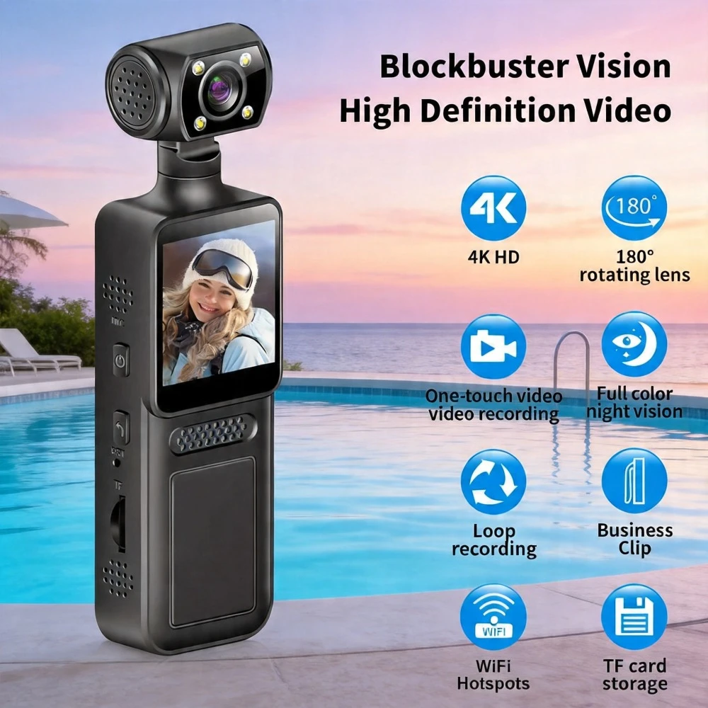 NEW 4K WIth Wifi Hotspot Mini Camera Portable Digital Video Recorder Body Camera Night Vision DVR Miniature Camcorder 2025
NEW 4K WIth Wifi Hotspot Mini Camera Portable Digital Video Recorder Body Camera Night Vision DVR Miniature Camcorder 2025