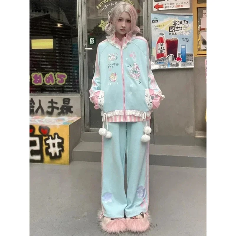 Japanese Y2k Streetwear Outfits 2025 Japanese Harajuku Suit Casual Fashion Cartoon Hoodies +Wide Leg Pants Female Two Piece Sets
Japanese Y2k Streetwear Outfits 2025 Japanese Harajuku Suit Casual Fashion Cartoon Hoodies +Wide Leg Pants Female Two Piece Sets