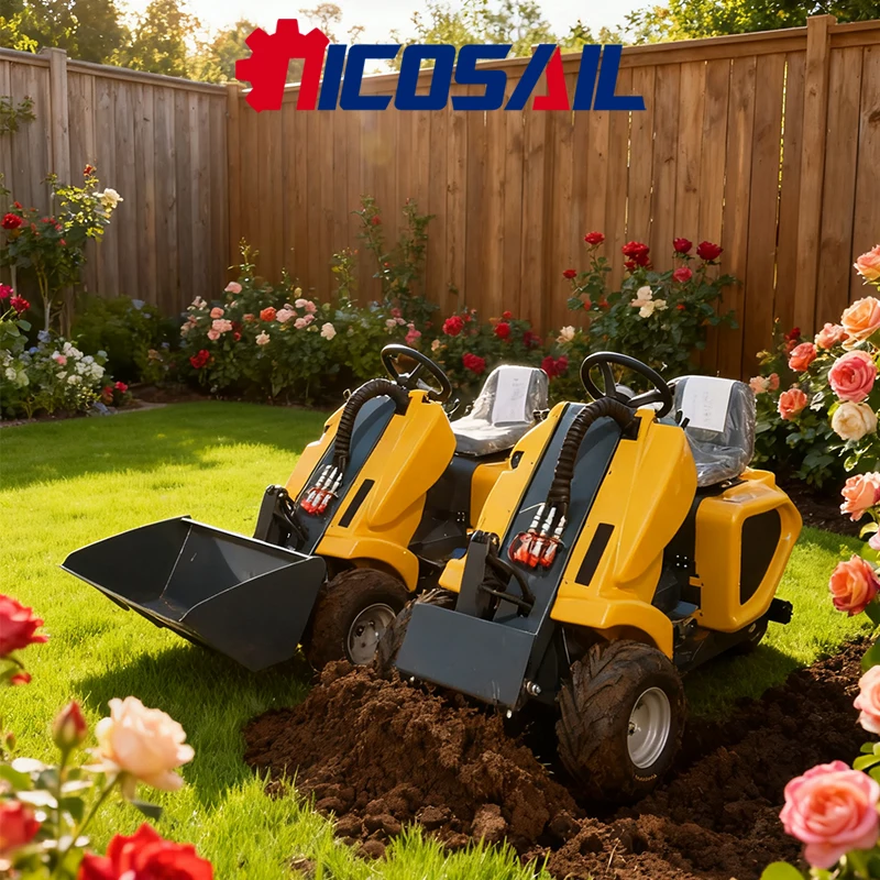 Mini three wheel skid steer loader, diesel tracked small micro loader, EPA Kubota engine skid steer loader
Mini three wheel skid steer loader, diesel tracked small micro loader, EPA Kubota engine skid steer loader