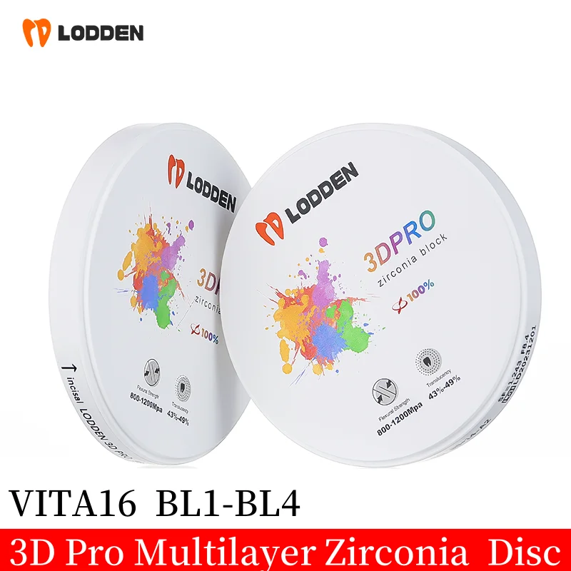 LODDEN 3D Pro Zirconia Blocks Multilayer Blocks 98mm Translucence Cad Cam System Dental Lab Materia
LODDEN 3D Pro Zirconia Blocks Multilayer Blocks 98mm Translucence Cad Cam System Dental Lab Materia