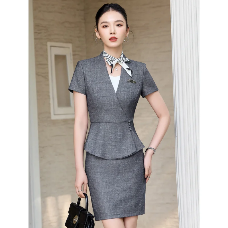 Women's Suit Set2026New summer fashion elegant slim-fit professional business suit jacket and skirt set
Women's Suit Set2026New summer fashion elegant slim-fit professional business suit jacket and skirt set