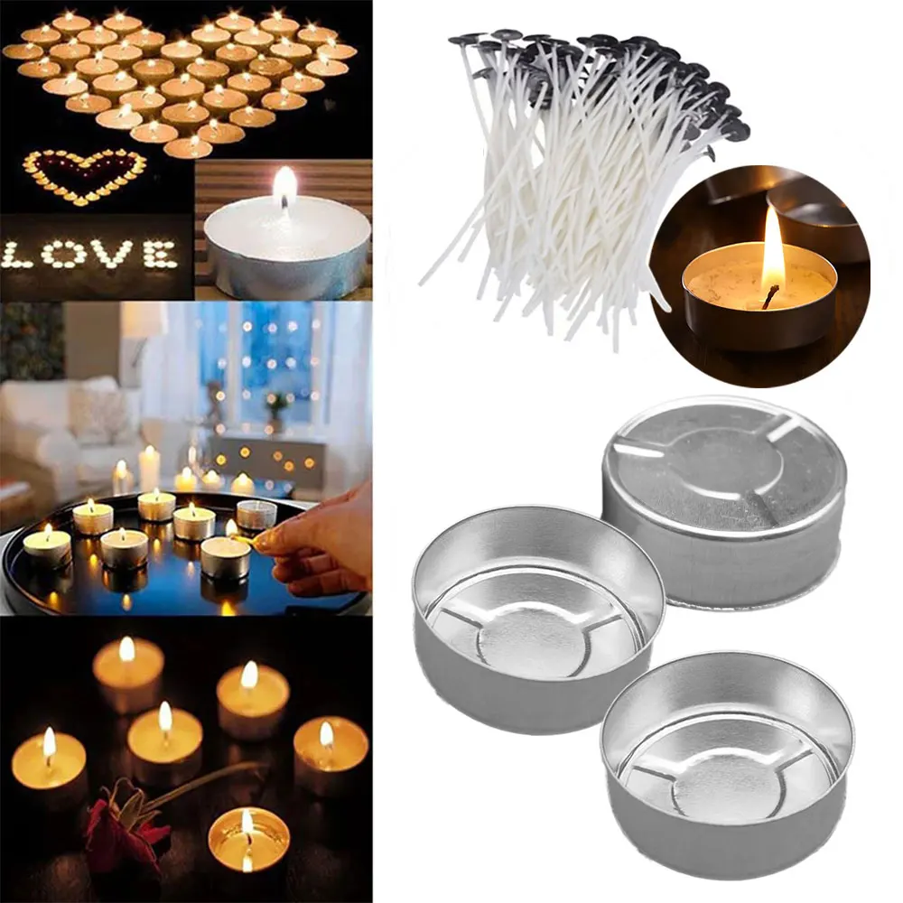 200Pcs/set Silver Aluminum Tins Candle Making Cup Containers Candle Wicks with Base Tin Holder Wedding Candlelight Dinner Decor
200Pcs/set Silver Aluminum Tins Candle Making Cup Containers Candle Wicks with Base Tin Holder Wedding Candlelight Dinner Decor