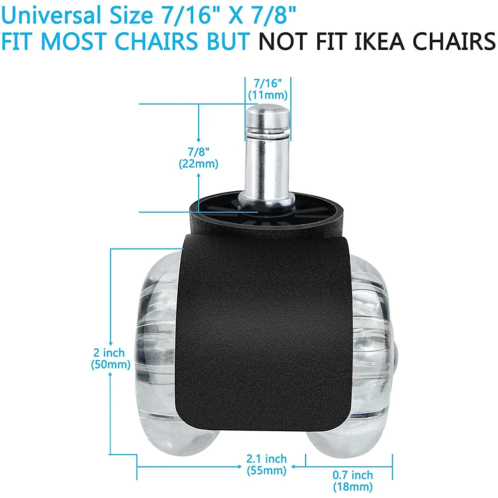 5Pcs Office Chair Caster Wheels,2 in Heavy Duty Double Casters, Twin Ball Bearing Replacement Computer Desk Chair WheelJAS
5Pcs Office Chair Caster Wheels,2 in Heavy Duty Double Casters, Twin Ball Bearing Replacement Computer Desk Chair WheelJAS