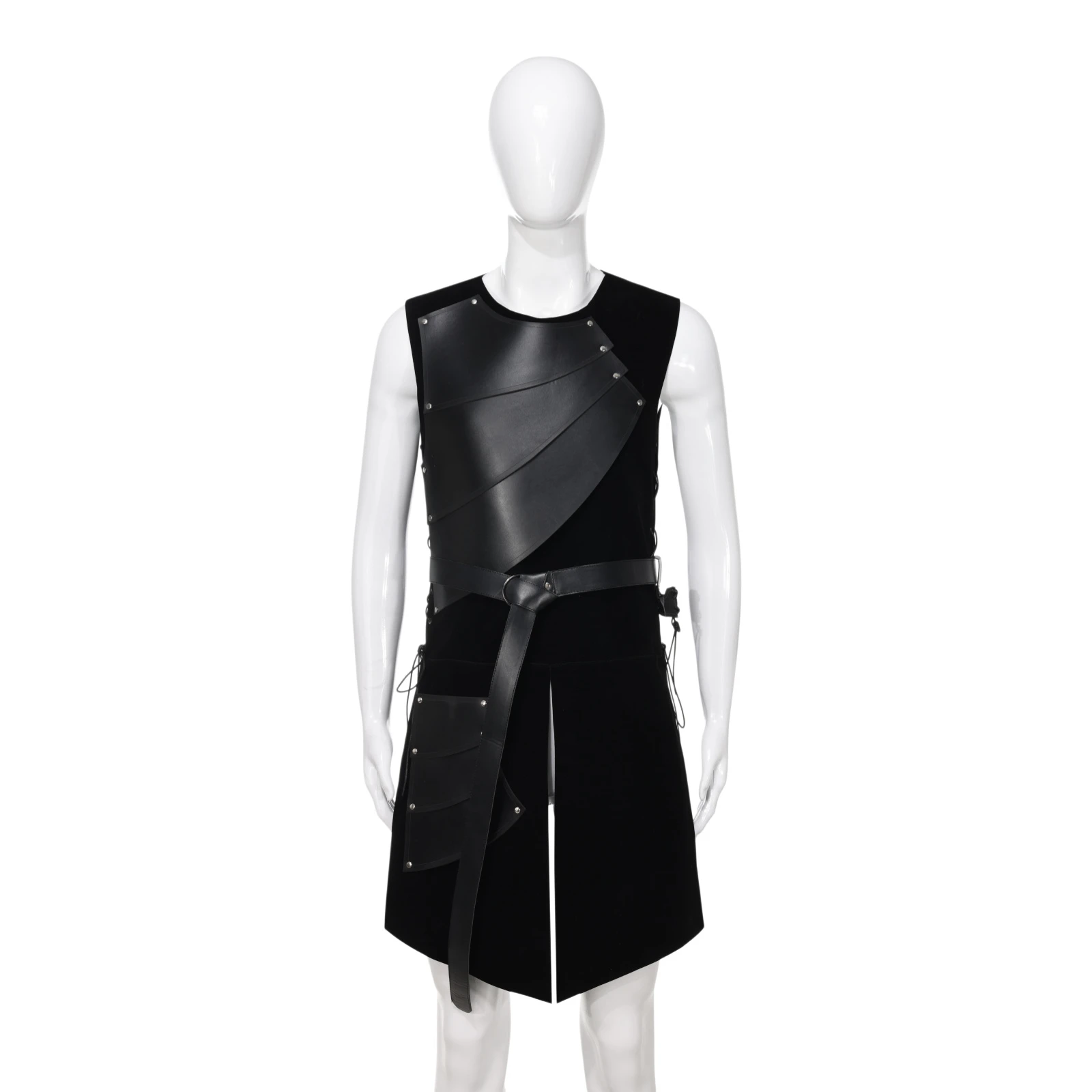 Men's Medieval Viking Archer Faux Leather Sleeveless Armor Set with Belt Horn Sheath, Medieval Cosplay Costume
Men's Medieval Viking Archer Faux Leather Sleeveless Armor Set with Belt Horn Sheath, Medieval Cosplay Costume