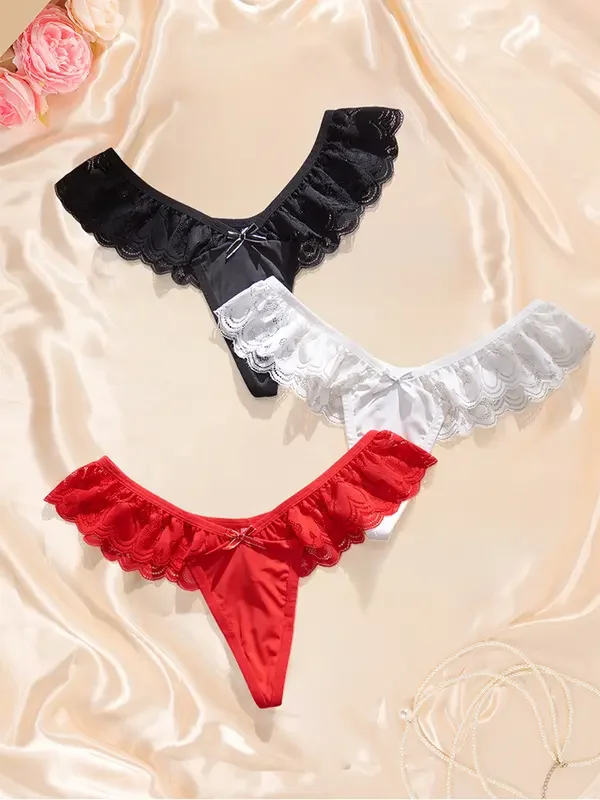 3 шт./упак. Женские стринги с низкой талией и бантом, элегантные, сексуальные, дышащие, удобные, модные, сексуальное нижнее белье, женские трусики-стринги.
3 шт./упак. Женские стринги с низкой талией и бантом, элегантные, сексуальные, дышащие, удобные, модные, сексуальное нижнее белье, женские трусики-стринги.