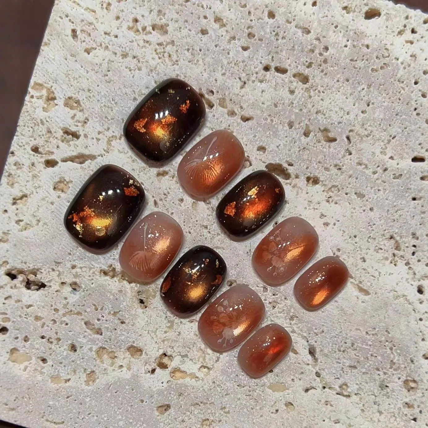 10 шт. Янтарные ногти «кошачий глаз» ручной работы, одуванчик, омбре, пресс для ногтей, коричневые, короткие, квадратные, круглые, накладные ногти для женщин и девочек, накладные ногти
10 шт. Янтарные ногти «кошачий глаз» ручной работы, одуванчик, омбре, пресс для ногтей, коричневые, короткие, квадратные, круглые, накладные ногти для женщин и девочек, накладные ногти