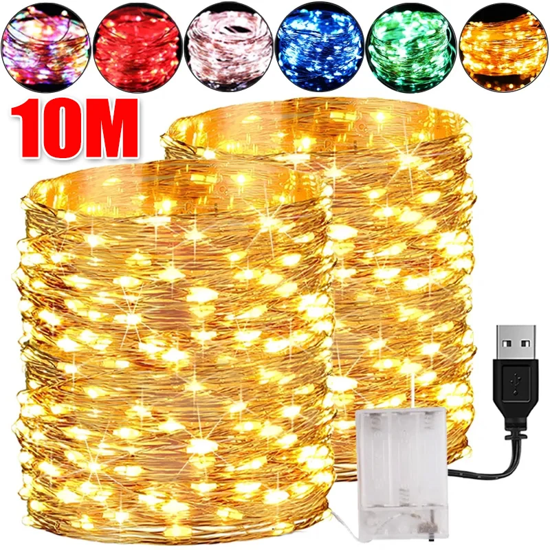 5M 10M Waterproof USB Battery LED Lights String Copper Wire Fairy Garland Light Lamp Christmas Wedding Party Holiday Lighting
5M 10M Waterproof USB Battery LED Lights String Copper Wire Fairy Garland Light Lamp Christmas Wedding Party Holiday Lighting