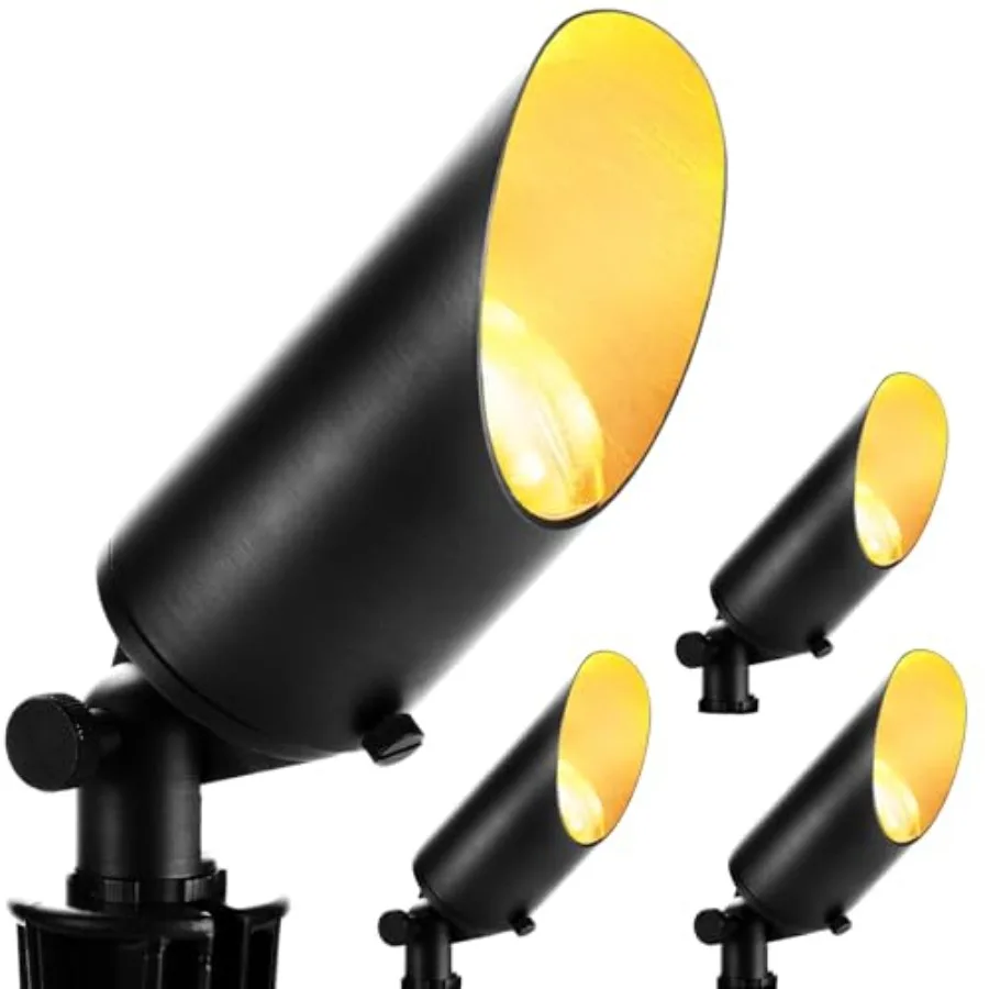 Landscape Spotlights 4 Pack, ETL Listed Low Voltage Spot Lights Outdoor with 5W MR16 Bulbs, 2700K Warm White Waterproof Up Ligh
Landscape Spotlights 4 Pack, ETL Listed Low Voltage Spot Lights Outdoor with 5W MR16 Bulbs, 2700K Warm White Waterproof Up Ligh