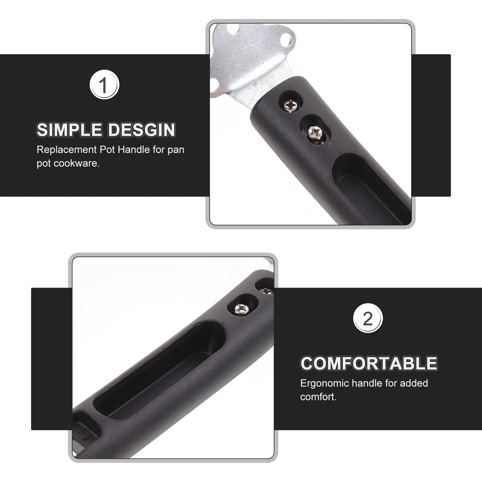 2 Pcs Stainless Steel Pot Handles Anti-scalding Ergonomic Replacement Cookware Parts Easy Clean Install High Temp 
2 Pcs Stainless Steel Pot Handles Anti-scalding Ergonomic Replacement Cookware Parts Easy Clean Install High Temp